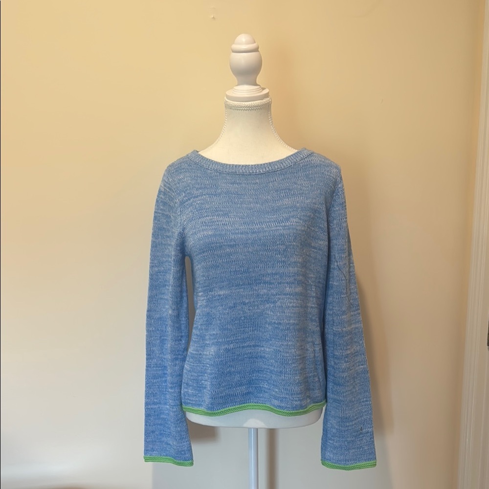 Lilly Pulitzer Blue and Green Crew Neck Sweater